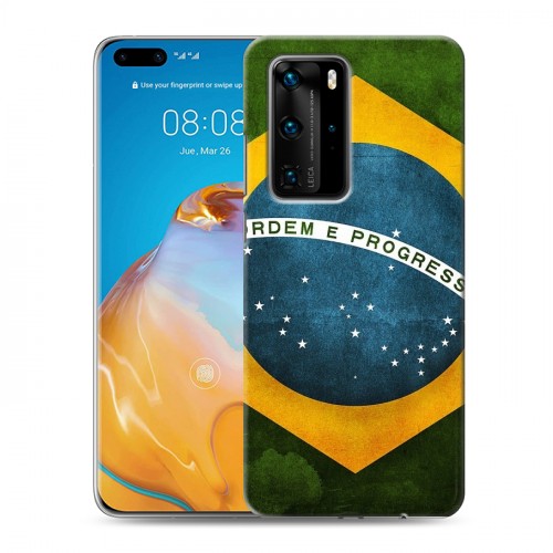 Дизайнерский пластиковый чехол для Huawei P40 Pro Флаг Бразилии