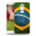 Дизайнерский пластиковый чехол для LG Optimus G2 mini Флаг Бразилии