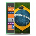 Дизайнерский пластиковый чехол для Nokia Lumia 730/735 Флаг Бразилии
