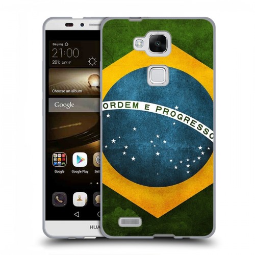 Дизайнерский силиконовый чехол для Huawei Ascend Mate 7 Флаг Бразилии