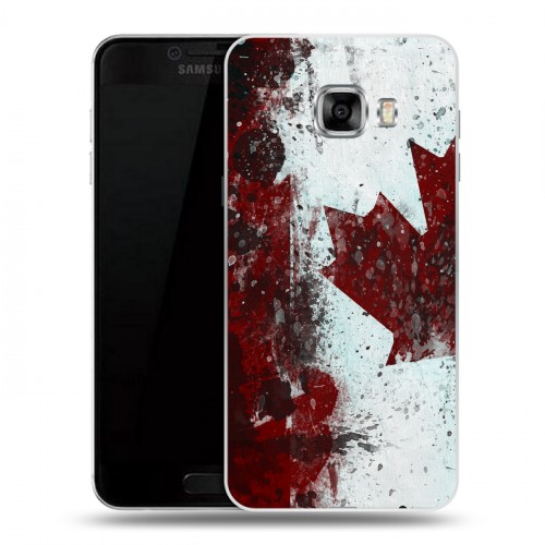 Дизайнерский пластиковый чехол для Samsung Galaxy C7 Флаг Канады