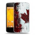 Дизайнерский пластиковый чехол для LG Google Nexus 4 Флаг Канады