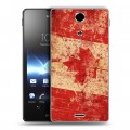 Дизайнерский пластиковый чехол для Sony Xperia TX Флаг Канады