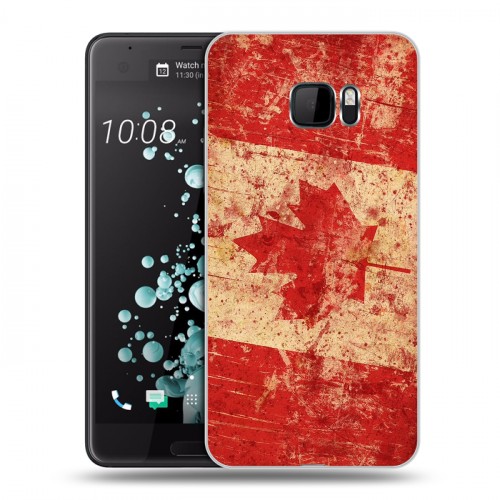 Дизайнерский пластиковый чехол для HTC U Ultra Флаг Канады