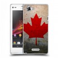 Дизайнерский пластиковый чехол для Sony Xperia L Флаг Канады