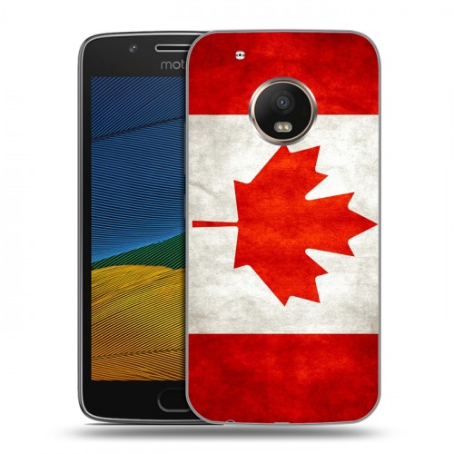 Дизайнерский силиконовый чехол для Lenovo Moto G5 Флаг Канады