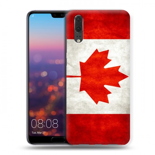 Дизайнерский силиконовый чехол для Huawei P20 Флаг Канады