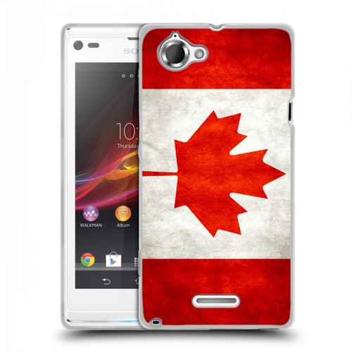 Дизайнерский пластиковый чехол для Sony Xperia L Флаг Канады