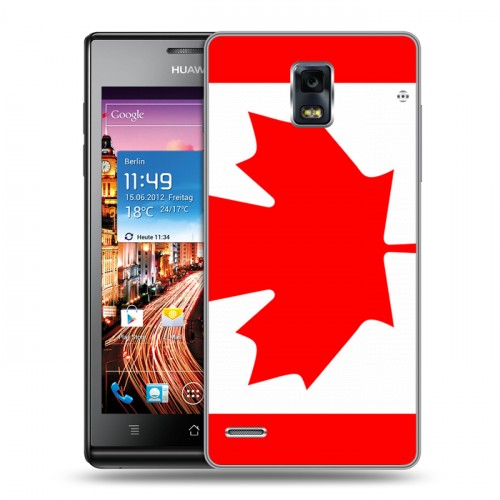 Дизайнерский пластиковый чехол для Huawei Ascend P1 Флаг Канады