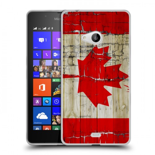 Дизайнерский пластиковый чехол для Microsoft Lumia 540 Флаг Канады
