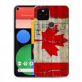 Дизайнерский пластиковый чехол для Google Pixel 5 Флаг Канады