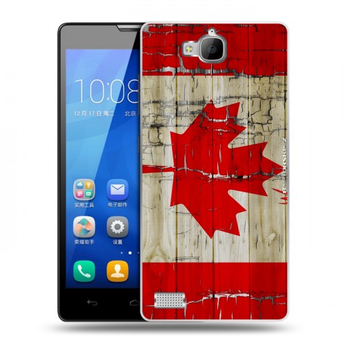 Дизайнерский пластиковый чехол для Huawei Honor 3c Флаг Канады