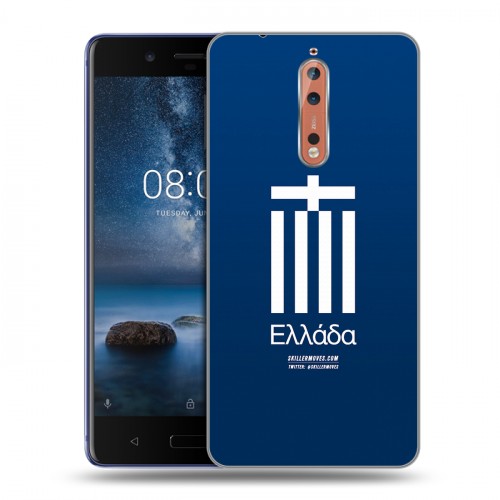 Дизайнерский пластиковый чехол для Nokia 8 Флаг Греции