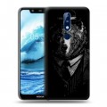 Дизайнерский пластиковый чехол для Nokia 5.1 Plus Хищные джентльмены