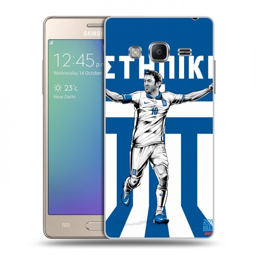 Дизайнерский пластиковый чехол для Samsung Z3 Флаг Греции