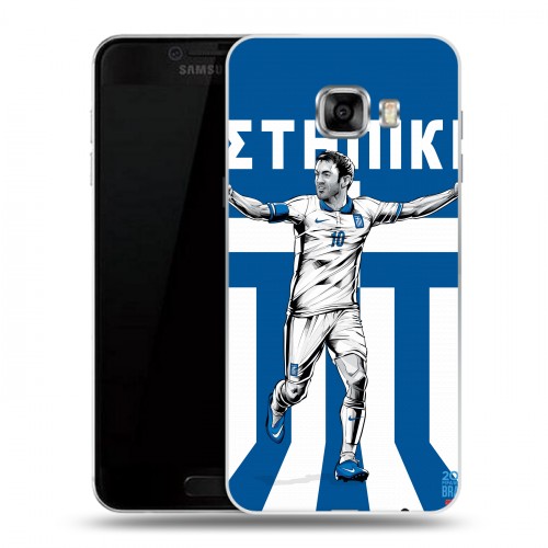 Дизайнерский пластиковый чехол для Samsung Galaxy C5 Флаг Греции