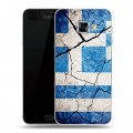 Дизайнерский пластиковый чехол для Samsung Galaxy C7 Флаг Греции
