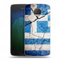 Дизайнерский пластиковый чехол для Motorola Moto G5s Plus Флаг Греции