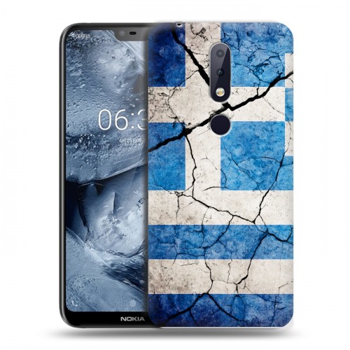 Дизайнерский силиконовый чехол для Nokia 6.1 Plus Флаг Греции