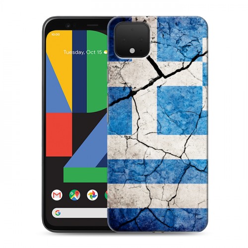 Дизайнерский пластиковый чехол для Google Pixel 4 Флаг Греции