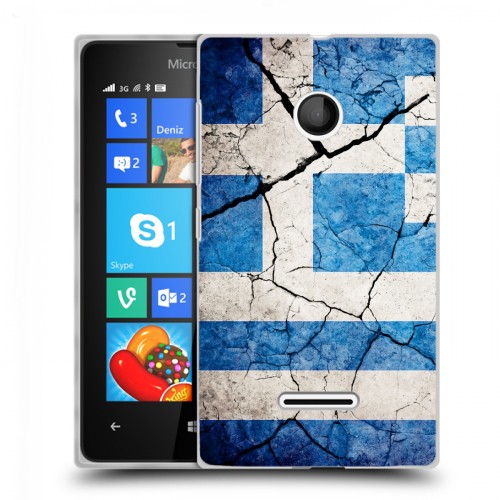 Дизайнерский пластиковый чехол для Microsoft Lumia 435 Флаг Греции