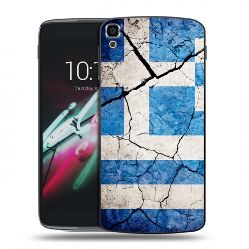 Дизайнерский пластиковый чехол для Alcatel One Touch Idol 3 (5.5) Флаг Греции