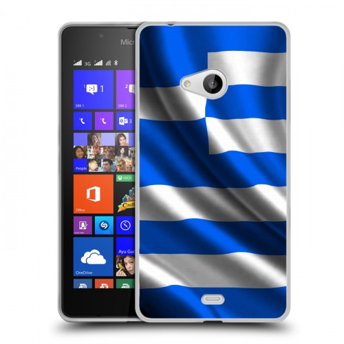 Дизайнерский пластиковый чехол для Microsoft Lumia 540 Флаг Греции