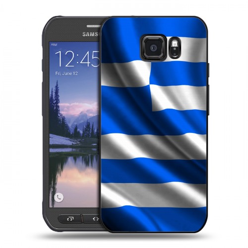 Дизайнерский пластиковый чехол для Samsung Galaxy S6 Active Флаг Греции