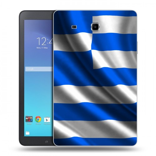Дизайнерский силиконовый чехол для Samsung Galaxy Tab E 9.6 Флаг Греции
