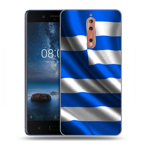 Дизайнерский пластиковый чехол для Nokia 8 Флаг Греции