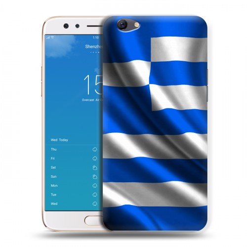 Дизайнерский пластиковый чехол для OPPO F3 Plus Флаг Греции