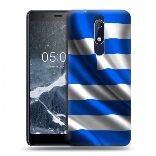 Дизайнерский пластиковый чехол для Nokia 5.1 Флаг Греции