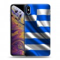Дизайнерский силиконовый чехол для Iphone Xs Max Флаг Греции