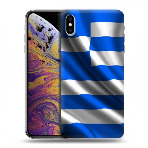 Дизайнерский силиконовый чехол для Iphone Xs Max Флаг Греции