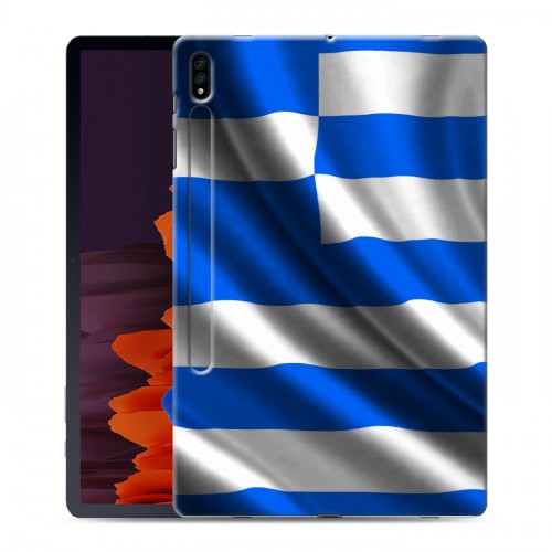 Дизайнерский силиконовый чехол для Samsung Galaxy Tab S7 Plus Флаг Греции