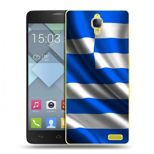 Дизайнерский пластиковый чехол для Alcatel One Touch Idol X Флаг Греции