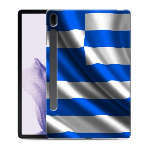 Дизайнерский силиконовый чехол для Samsung Galaxy Tab S7 FE Флаг Греции