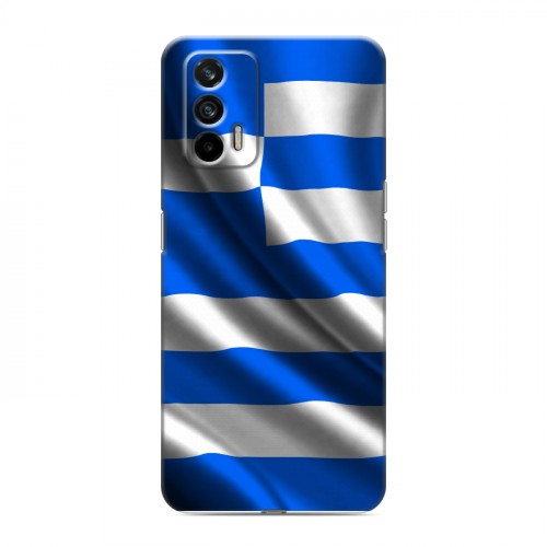 Дизайнерский пластиковый чехол для Realme GT Флаг Греции