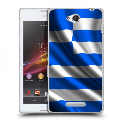 Дизайнерский пластиковый чехол для Sony Xperia C Флаг Греции