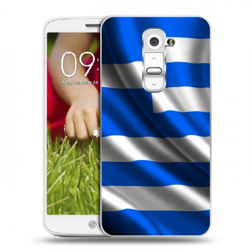 Дизайнерский пластиковый чехол для LG Optimus G2 mini Флаг Греции