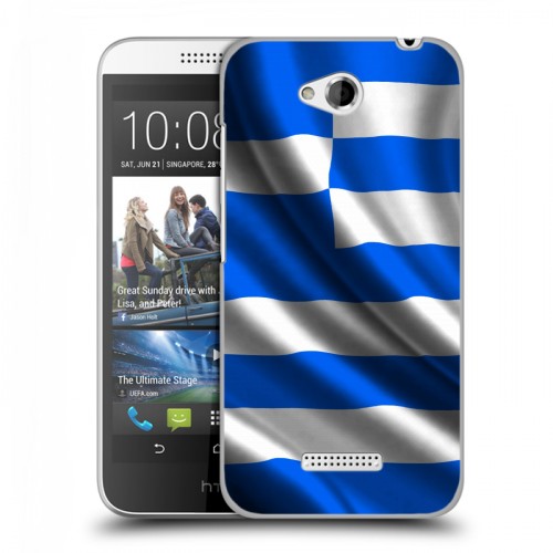 Дизайнерский силиконовый чехол для HTC Desire 616 Флаг Греции
