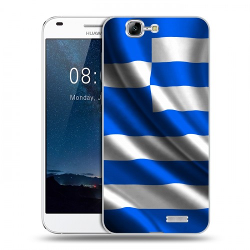 Дизайнерский пластиковый чехол для Huawei Ascend G7 Флаг Греции