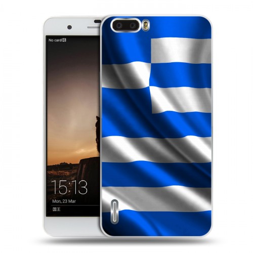 Дизайнерский пластиковый чехол для Huawei Honor 6 Plus Флаг Греции