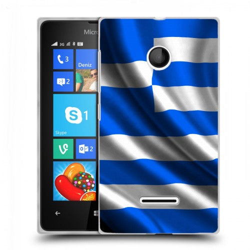 Дизайнерский пластиковый чехол для Microsoft Lumia 435 Флаг Греции