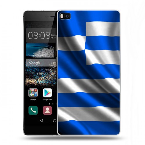 Дизайнерский пластиковый чехол для Huawei P8 Флаг Греции