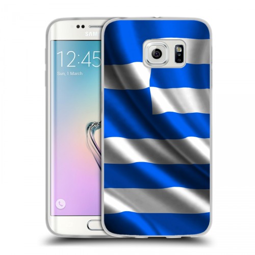 Дизайнерский пластиковый чехол для Samsung Galaxy S6 Edge Флаг Греции