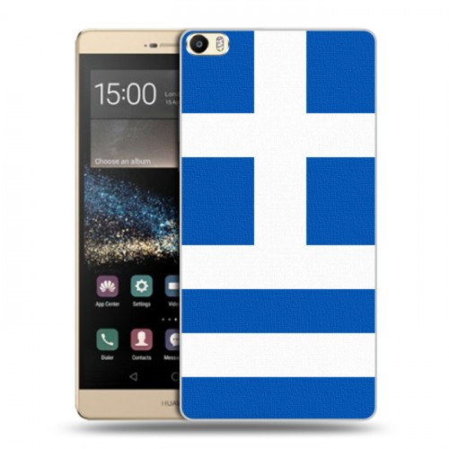 Дизайнерский пластиковый чехол для Huawei P8 Max Флаг Греции