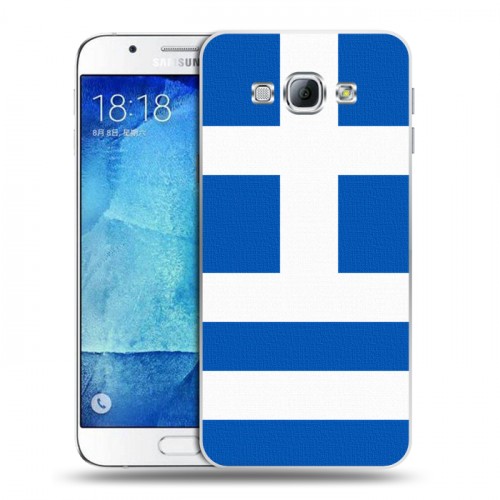 Дизайнерский пластиковый чехол для Samsung Galaxy A8 Флаг Греции
