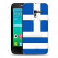 Дизайнерский пластиковый чехол для Alcatel One Touch Pop D3 Флаг Греции