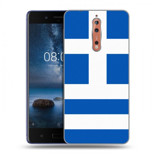 Дизайнерский пластиковый чехол для Nokia 8 Флаг Греции